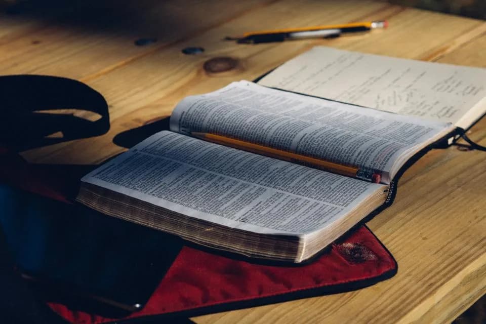 Books and notes laid out for study