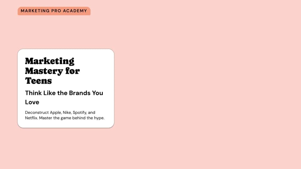 Marketing Mastery for Teens Course Cover