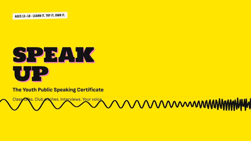 Speak Up: The Youth Public Speaking Certificate Course Cover