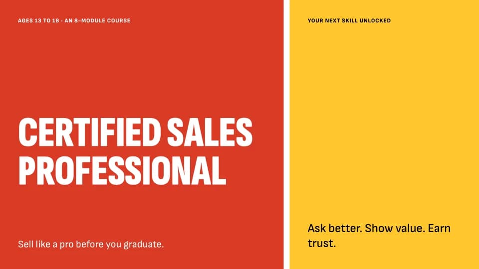 Certified Sales Professional: Youth Edition Course Cover
